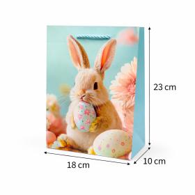 Torba prezentowa turkus WIELKANOC królik