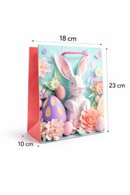 Torba prezentowa królik z różą WIELKANOC