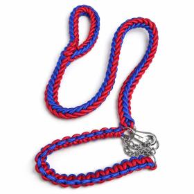 Obrazek dla: Smycz z obrożą niebiesko czerwona